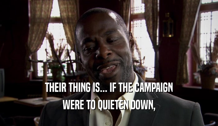 THEIR THING IS... IF THE CAMPAIGN WERE TO QUIETEN DOWN, 