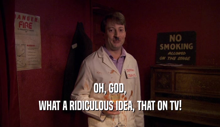 OH, GOD, WHAT A RIDICULOUS IDEA, THAT ON TV! 