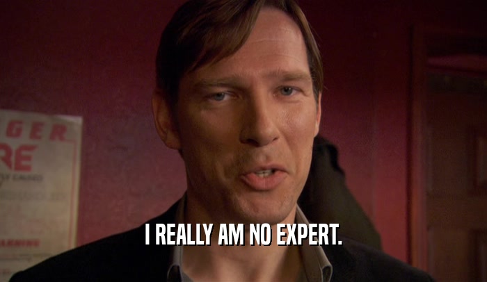 I REALLY AM NO EXPERT.  