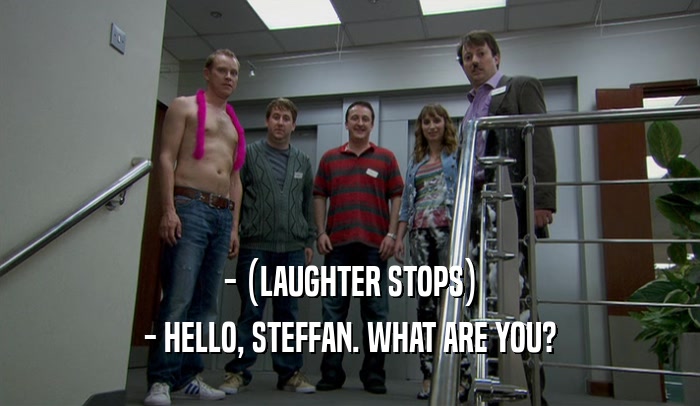 - (LAUGHTER STOPS) - HELLO, STEFFAN. WHAT ARE YOU? 