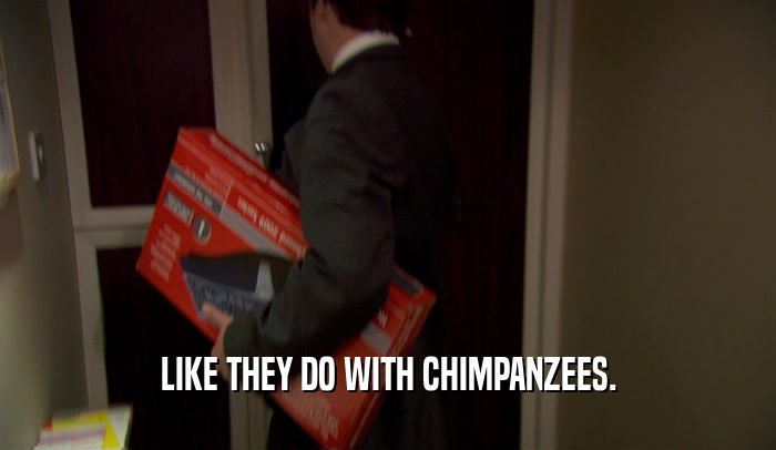 LIKE THEY DO WITH CHIMPANZEES.  