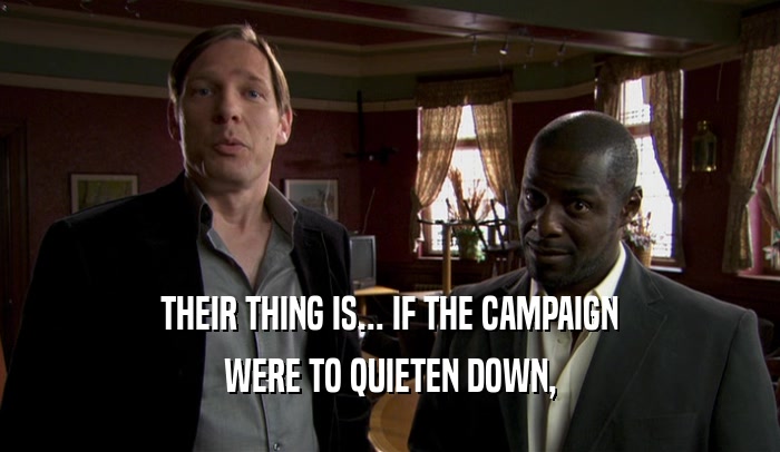 THEIR THING IS... IF THE CAMPAIGN WERE TO QUIETEN DOWN, 