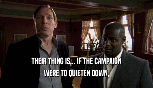 THEIR THING IS... IF THE CAMPAIGN WERE TO QUIETEN DOWN, 