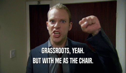 GRASSROOTS, YEAH. BUT WITH ME AS THE CHAIR. 