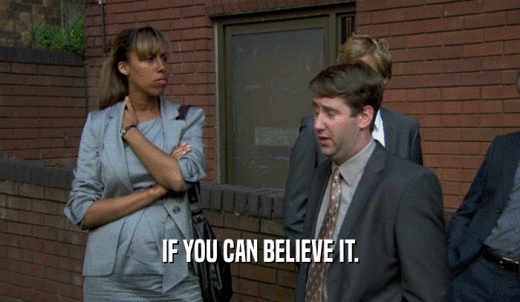 IF YOU CAN BELIEVE IT.  