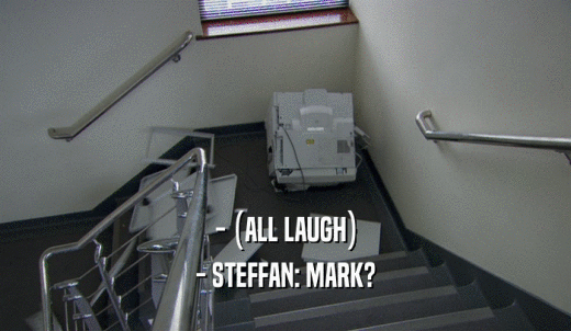 - (ALL LAUGH) - STEFFAN: MARK? 