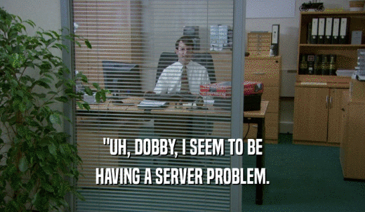 'UH, DOBBY, I SEEM TO BE HAVING A SERVER PROBLEM. 