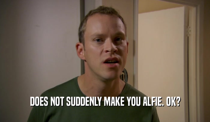 DOES NOT SUDDENLY MAKE YOU ALFIE. OK?  