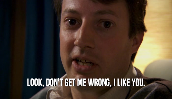 LOOK, DON'T GET ME WRONG, I LIKE YOU.  