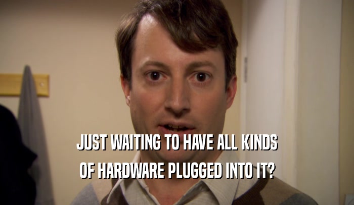 JUST WAITING TO HAVE ALL KINDS OF HARDWARE PLUGGED INTO IT? 