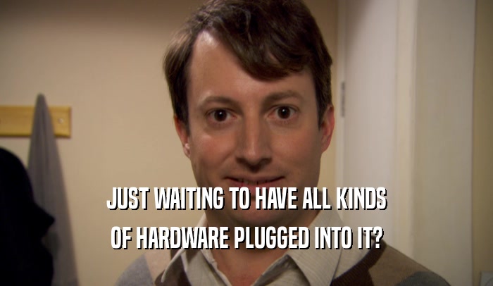 JUST WAITING TO HAVE ALL KINDS OF HARDWARE PLUGGED INTO IT? 