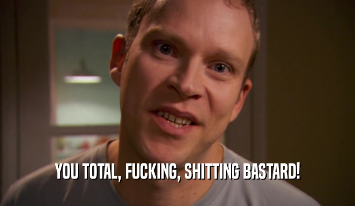 YOU TOTAL, FUCKING, SHITTING BASTARD!  