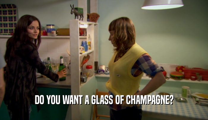 DO YOU WANT A GLASS OF CHAMPAGNE?  