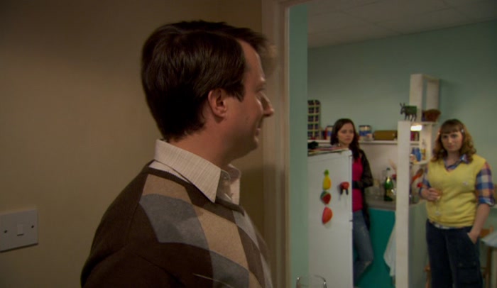 STUPID DOORBELL MAN. HE'S SO CRAZY. I'LL GET RID OF HIM. 