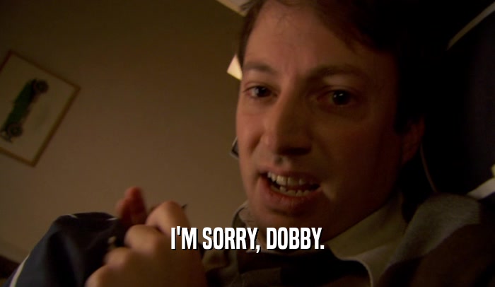 I'M SORRY, DOBBY.  
