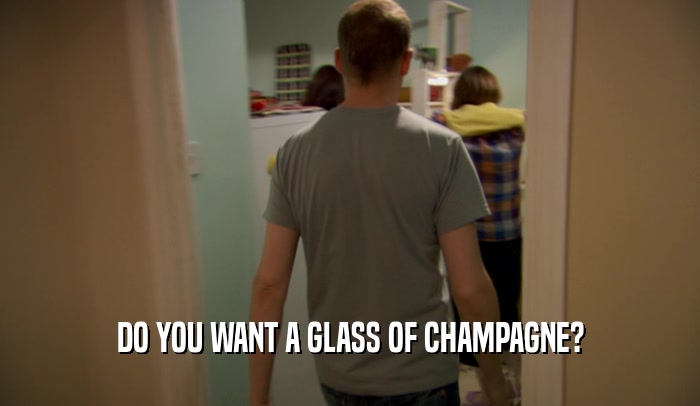 DO YOU WANT A GLASS OF CHAMPAGNE?  