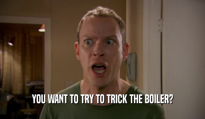 YOU WANT TO TRY TO TRICK THE BOILER?
  