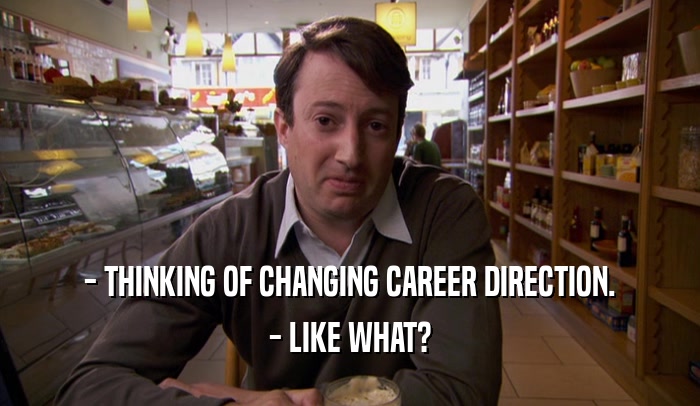 - THINKING OF CHANGING CAREER DIRECTION. - LIKE WHAT? 