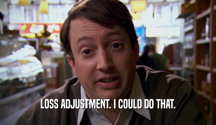 LOSS ADJUSTMENT. I COULD DO THAT.  