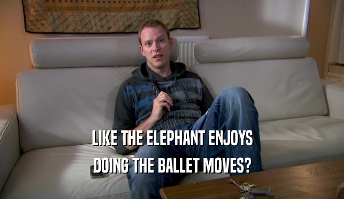 LIKE THE ELEPHANT ENJOYS DOING THE BALLET MOVES? 