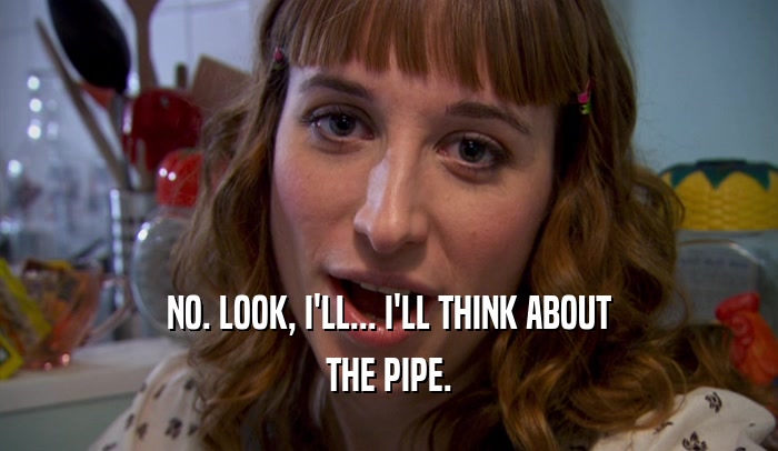 NO. LOOK, I'LL... I'LL THINK ABOUT THE PIPE. 
