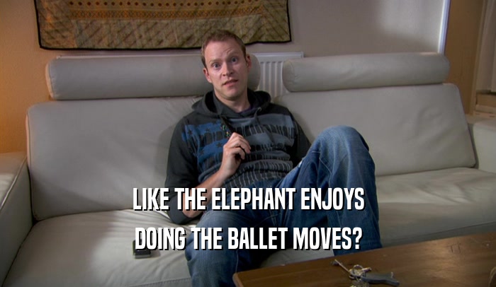LIKE THE ELEPHANT ENJOYS DOING THE BALLET MOVES? 