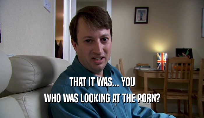 THAT IT WAS... YOU WHO WAS LOOKING AT THE PORN? 