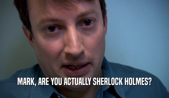 MARK, ARE YOU ACTUALLY SHERLOCK HOLMES?  