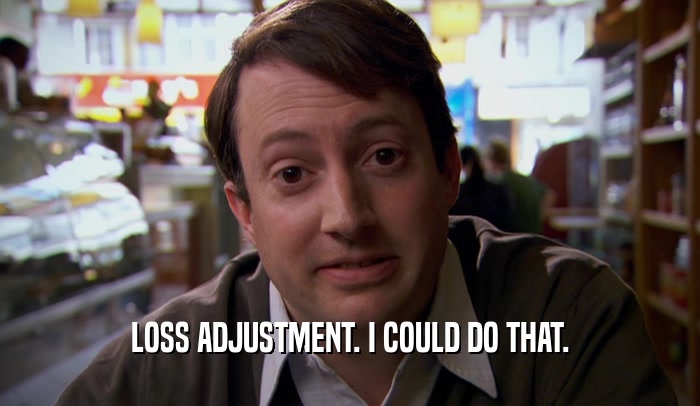 LOSS ADJUSTMENT. I COULD DO THAT.  