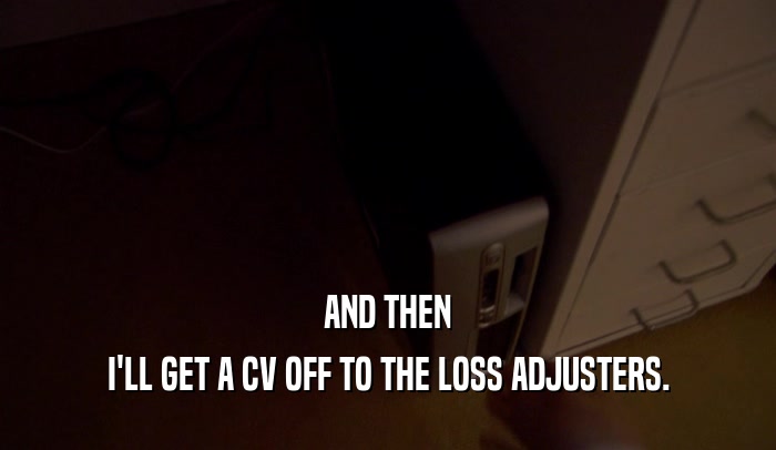 AND THEN I'LL GET A CV OFF TO THE LOSS ADJUSTERS. 
