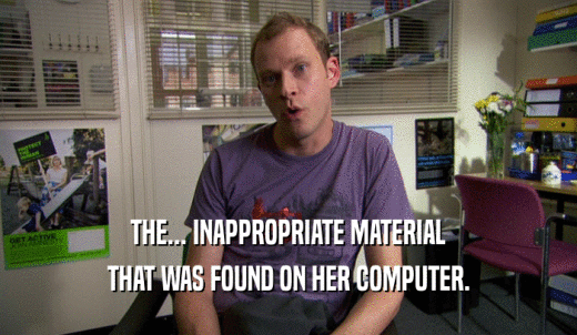 THE... INAPPROPRIATE MATERIAL THAT WAS FOUND ON HER COMPUTER. 