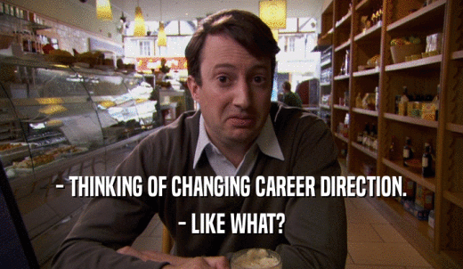 - THINKING OF CHANGING CAREER DIRECTION. - LIKE WHAT? 