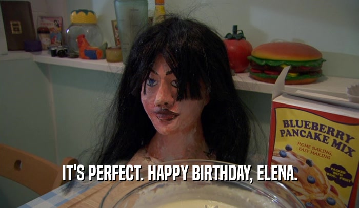 IT'S PERFECT. HAPPY BIRTHDAY, ELENA.  