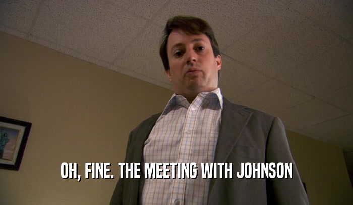 OH, FINE. THE MEETING WITH JOHNSON  