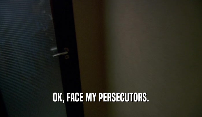 OK, FACE MY PERSECUTORS.  