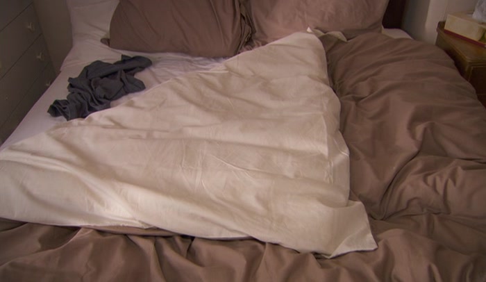 PROBABLY STILL WARM. UNDER THE DUVET.  