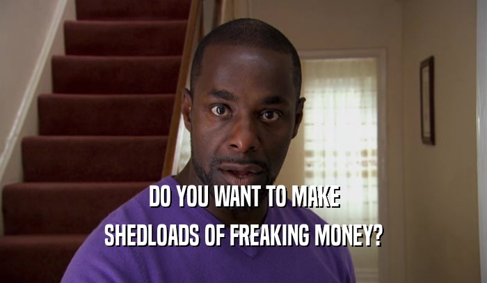 DO YOU WANT TO MAKE SHEDLOADS OF FREAKING MONEY? 
