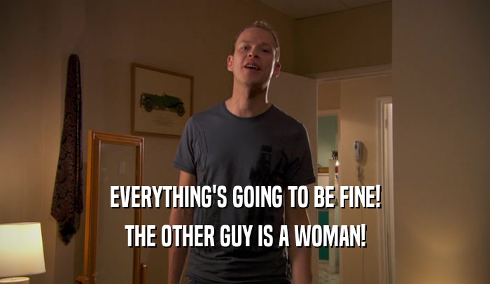 EVERYTHING'S GOING TO BE FINE! THE OTHER GUY IS A WOMAN! 