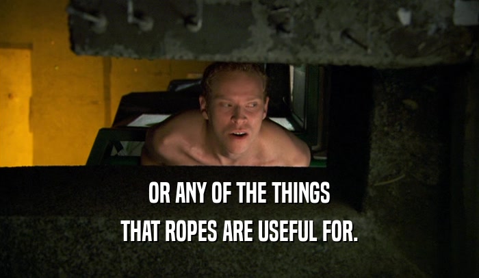 OR ANY OF THE THINGS
 THAT ROPES ARE USEFUL FOR.
 