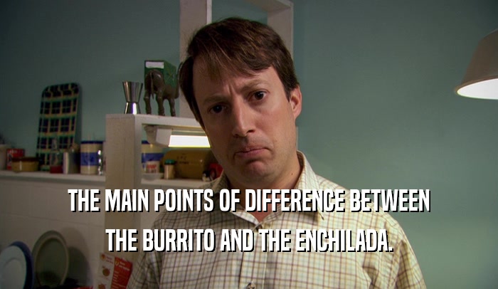THE MAIN POINTS OF DIFFERENCE BETWEEN THE BURRITO AND THE ENCHILADA. 