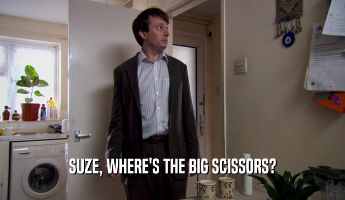 SUZE, WHERE'S THE BIG SCISSORS?  