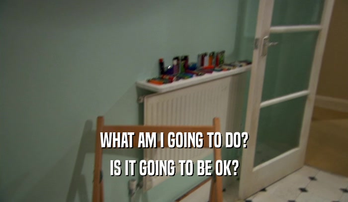 WHAT AM I GOING TO DO? IS IT GOING TO BE OK? 
