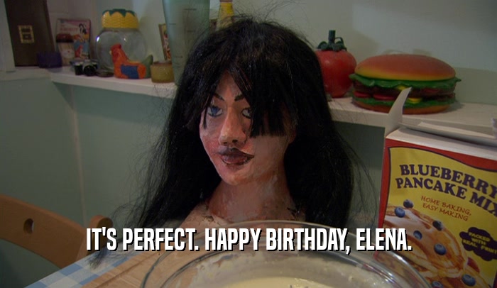 IT'S PERFECT. HAPPY BIRTHDAY, ELENA.  
