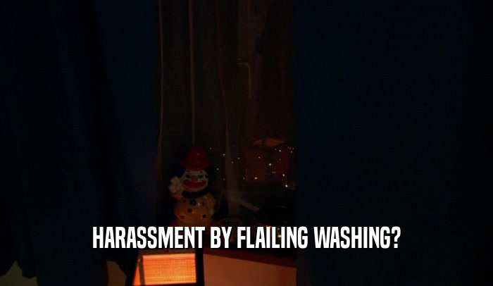 HARASSMENT BY FLAILING WASHING?  