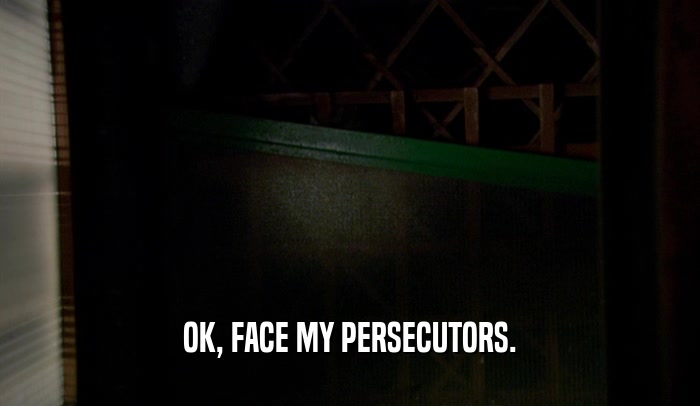 OK, FACE MY PERSECUTORS.  