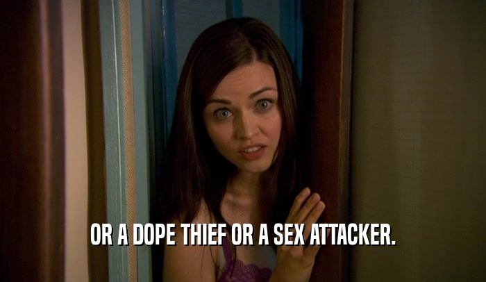 OR A DOPE THIEF OR A SEX ATTACKER.  