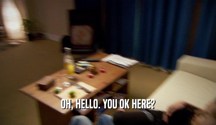 OH, HELLO. YOU OK HERE?  