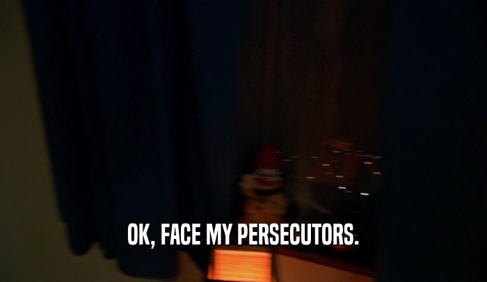 OK, FACE MY PERSECUTORS.  
