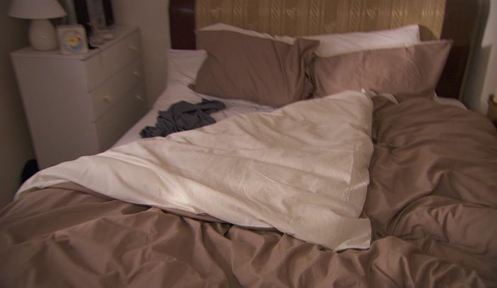 PROBABLY STILL WARM. UNDER THE DUVET.  