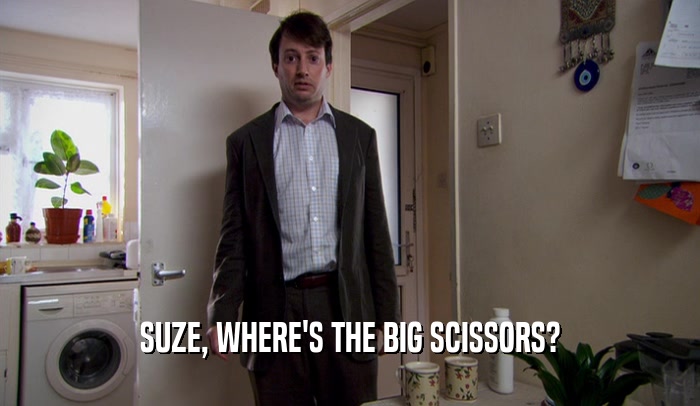 SUZE, WHERE'S THE BIG SCISSORS?  